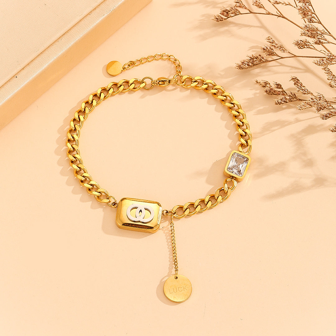 Shimandshine®  Radiant Mystique Gold Link Bracelet