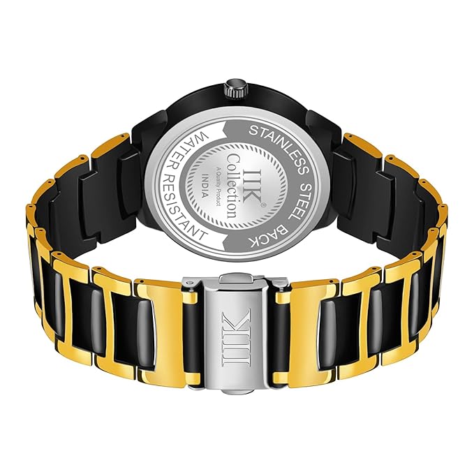 Round Shape Two Tone Couple Watch