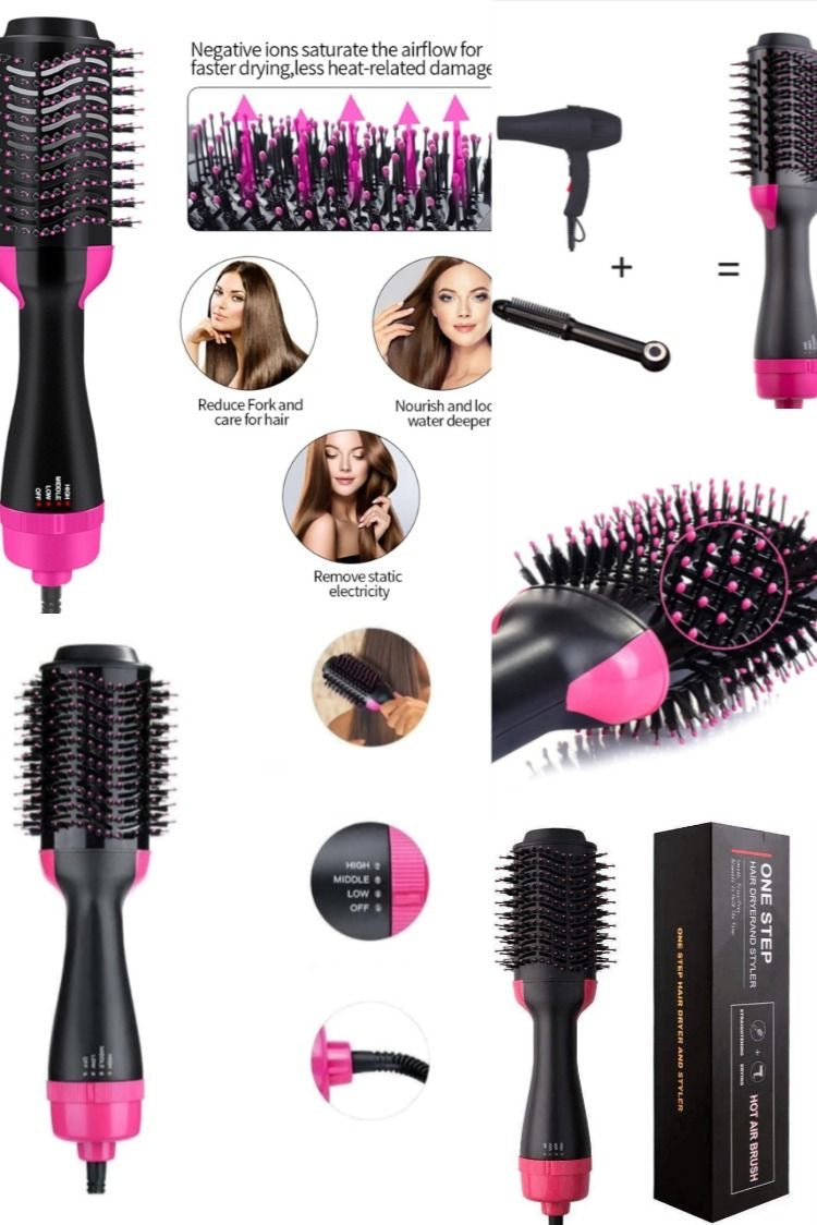 Shimandshine® Hot Air Brush Multi-Function HairDryer Straightener Curler CombOne Step Professional Salon Hai..