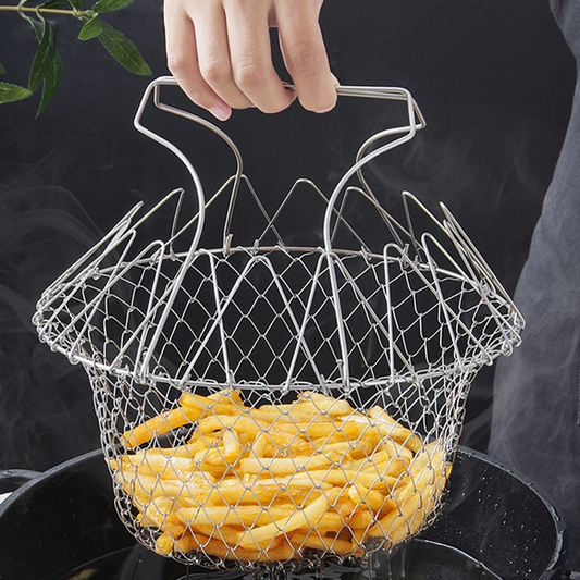 Shimandshine® Multipurpose Foldable Stainless Steel Fry Basket